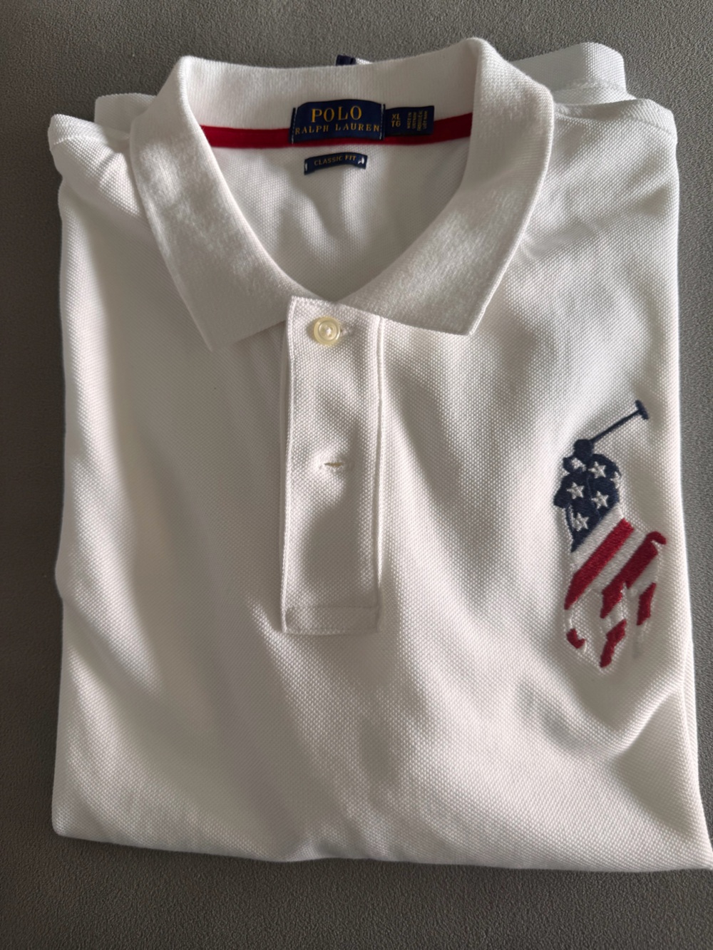 Vintage Polo Ralph Lauren White Polo with Red Trim - Picture 6 of 6